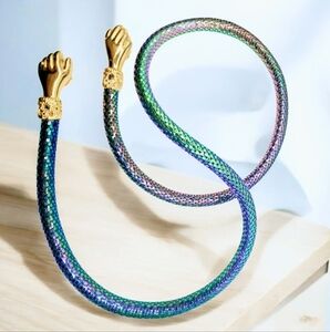 Vintage DL AULD Rare Color "RAINBOW"  IRIDESCENT SNAKE MESH Belt or Necklace